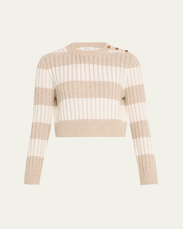 Alfeo Ribbed Wool Cashmere Cropped Sweat